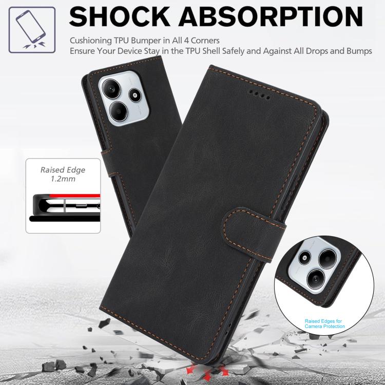 For Xiaomi Poco M7 Pro 5G Fantasy Skin-feel Calfskin Texture Leather Phone Case