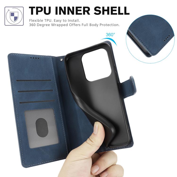 For Xiaomi Poco M7 Pro 5G Fantasy Skin-feel Calfskin Texture Leather Phone Case