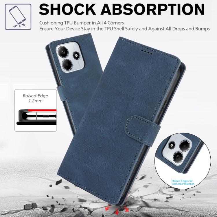 For Xiaomi Poco M7 Pro 5G Fantasy Skin-feel Calfskin Texture Leather Phone Case