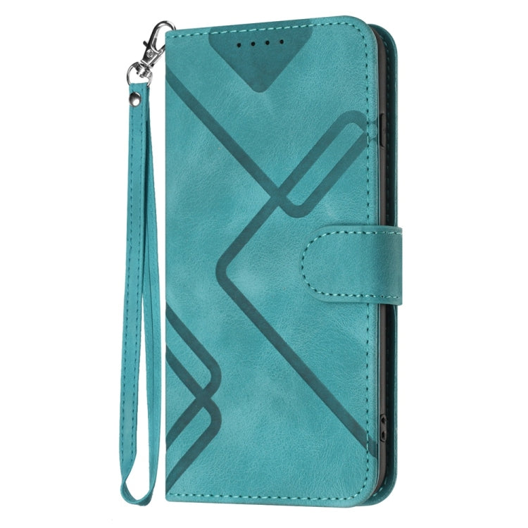 For Samsung Galaxy S25 Ultra 5G Line Pattern Skin Feel Leather Phone Case