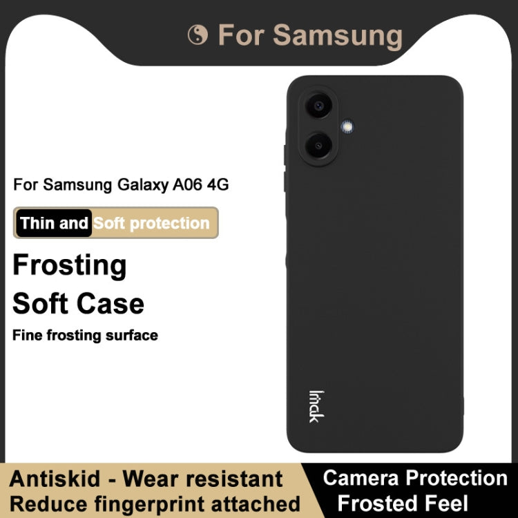 For Samsung Galaxy A06 4G IMAK UC-3 Series Shockproof Frosted TPU Phone Case - Black