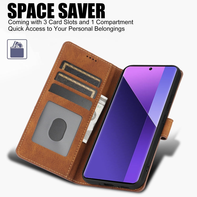 For Redmi Note 13 Pro+ 5G Fantasy Skin-feel Calfskin Texture Leather Phone Case