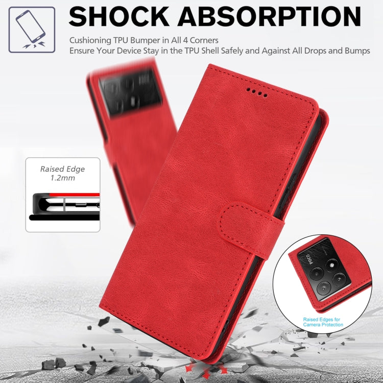 For Redmi K70E Fantasy Skin-feel Calfskin Texture Leather Phone Case
