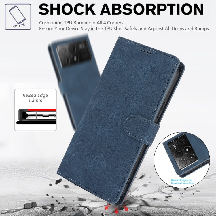 For Redmi K70E Fantasy Skin-feel Calfskin Texture Leather Phone Case