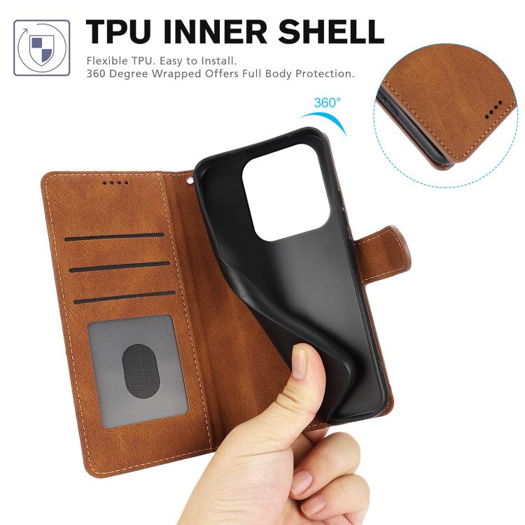 For Redmi Note 14 4G 163.25mm Fantasy Skin-feel Calfskin Texture Leather Phone Case