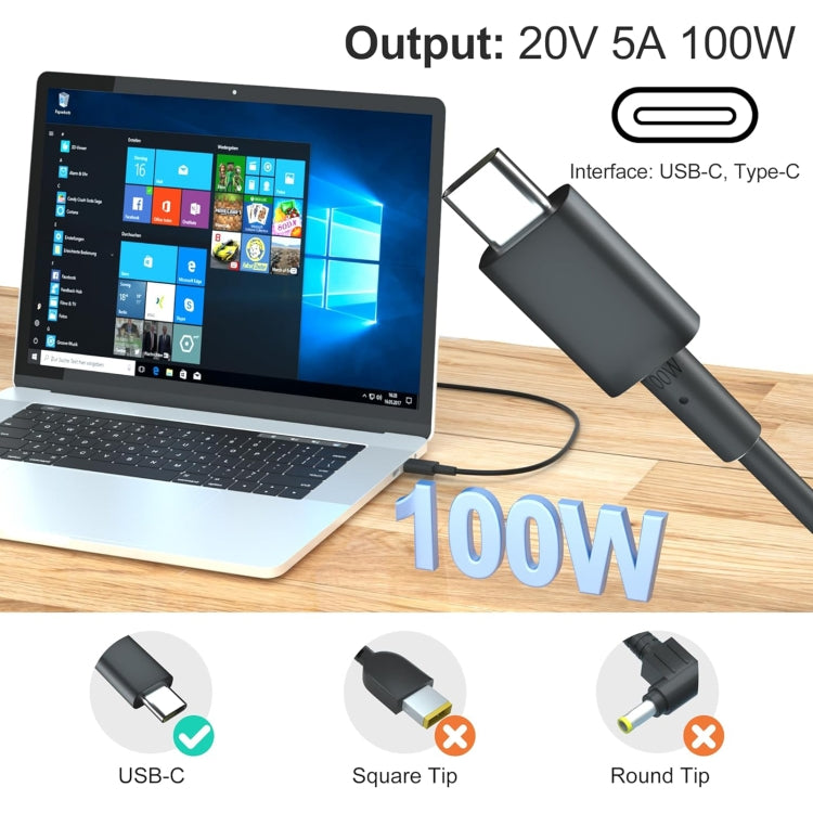 100W 20V 5A USB Type-C Plug Laptop Notebook Power Adapter For ASUS, Plug:EU Plug