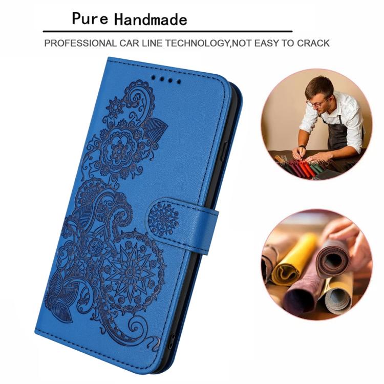 For Motorola Moto E7 Power Datura Flower Embossed Flip Leather Phone Case