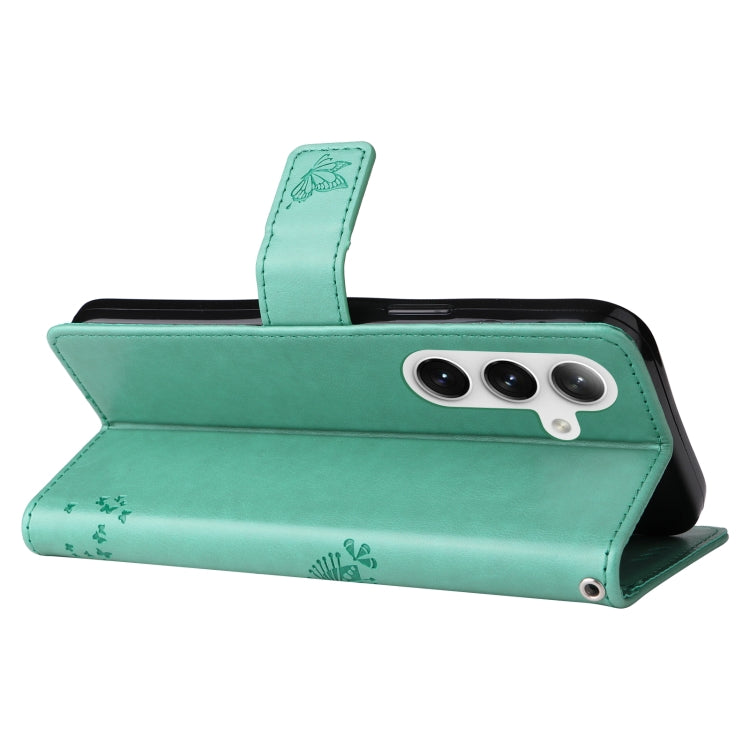 For Galaxy S25 / S24 5G Tree & Cat Embossed Pattern Flip Leather Phone Case