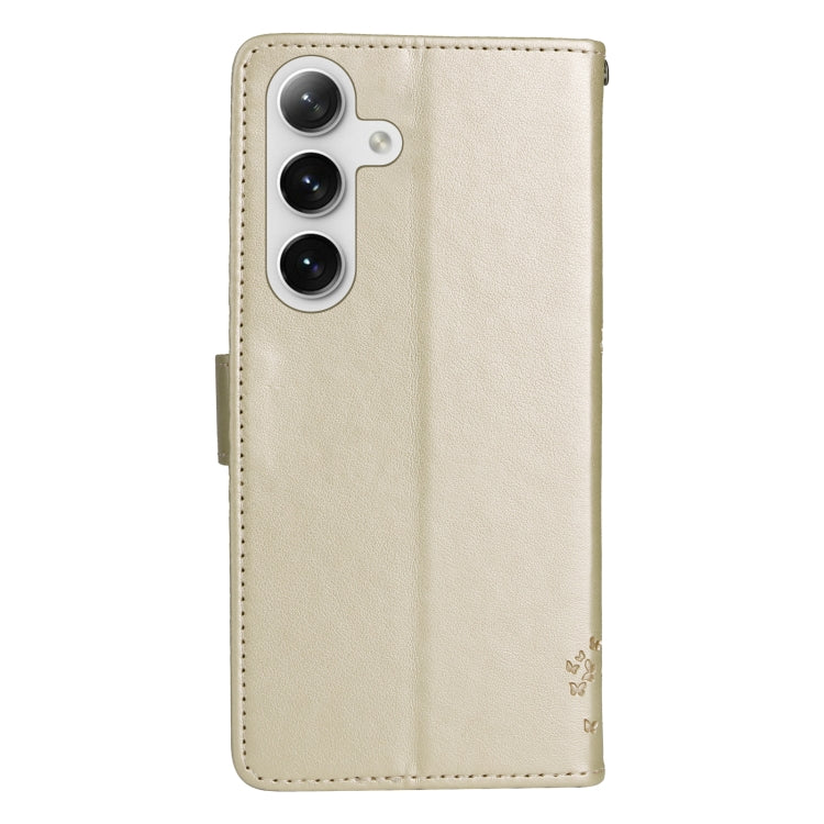 For Galaxy S25 / S24 5G Tree & Cat Embossed Pattern Flip Leather Phone Case