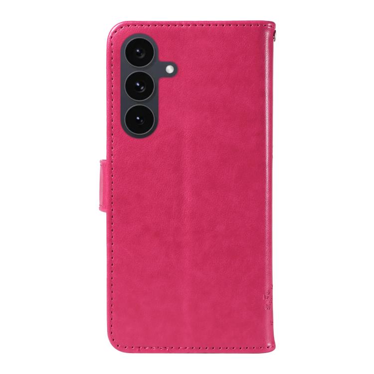 For Galaxy S25 FE 5G Tree & Cat Embossed Pattern Flip Leather Phone Case