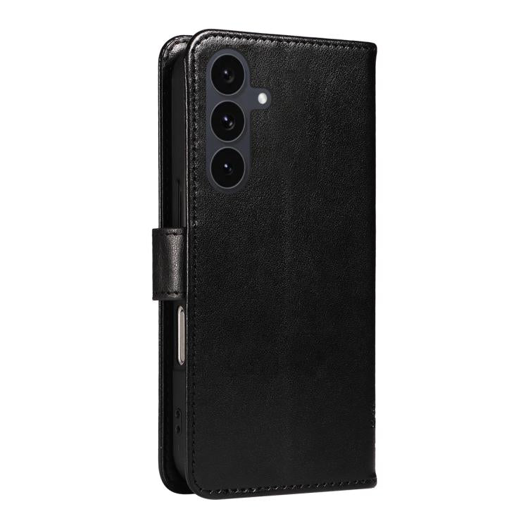 For Galaxy S25 FE 5G Tree & Cat Embossed Pattern Flip Leather Phone Case