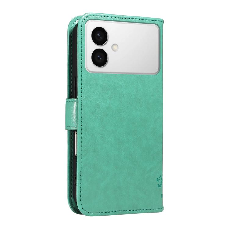 For Galaxy S26 Edge 5G Tree & Cat Embossed Pattern Flip Leather Phone Case