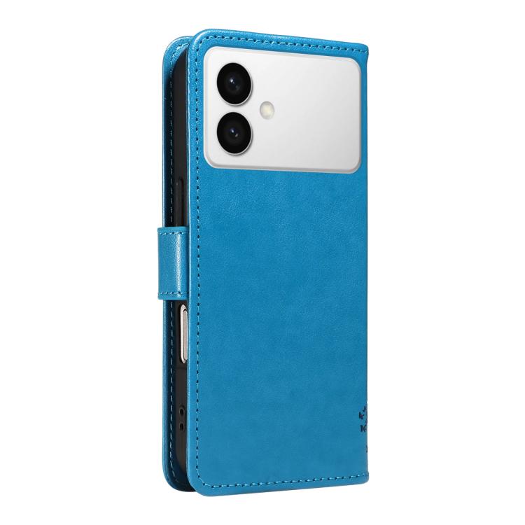 For Galaxy S26 Edge 5G Tree & Cat Embossed Pattern Flip Leather Phone Case