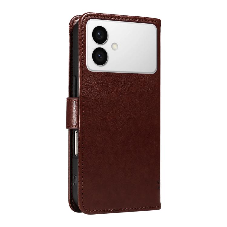 For Galaxy S26 Edge 5G Tree & Cat Embossed Pattern Flip Leather Phone Case