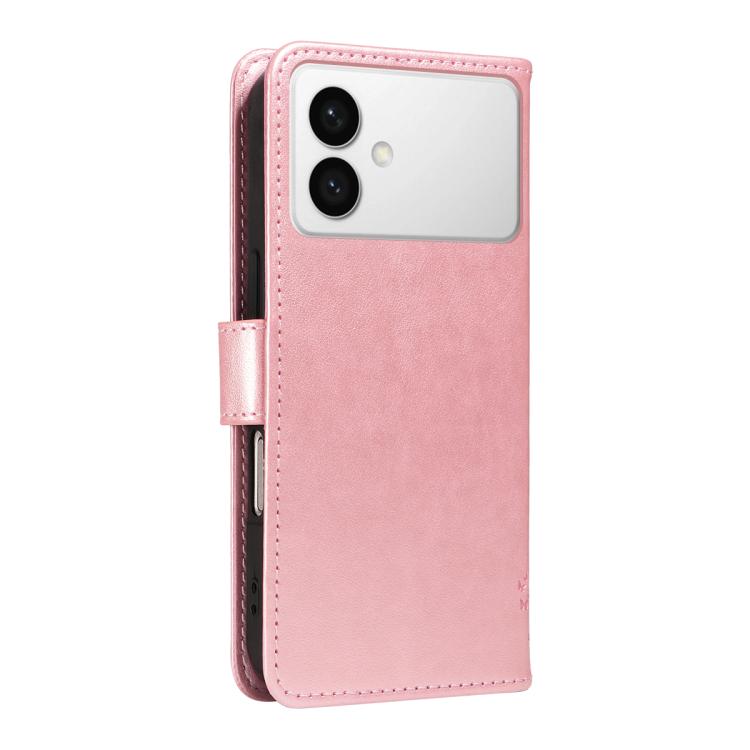For Galaxy S26 Edge 5G Tree & Cat Embossed Pattern Flip Leather Phone Case