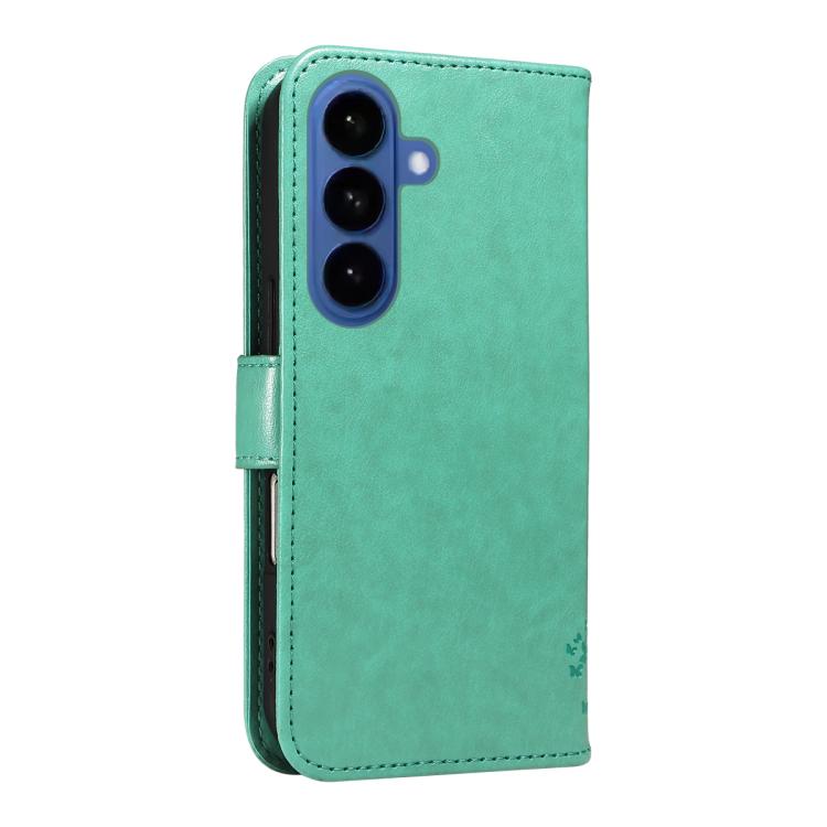 For Galaxy S26 5G Tree & Cat Embossed Pattern Flip Leather Phone Case
