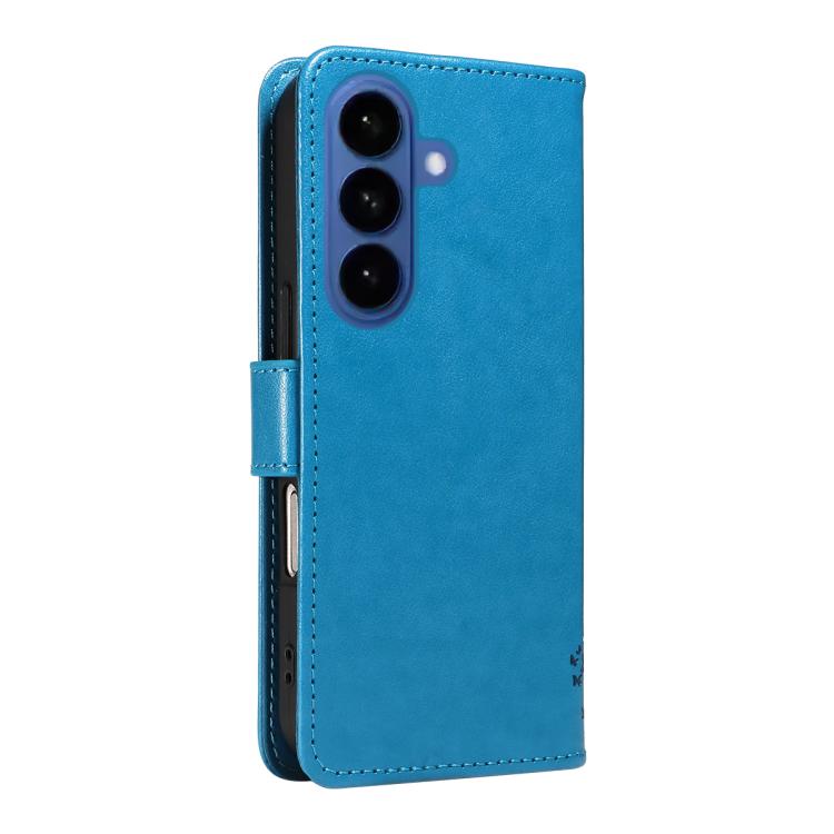 For Galaxy S26 5G Tree & Cat Embossed Pattern Flip Leather Phone Case