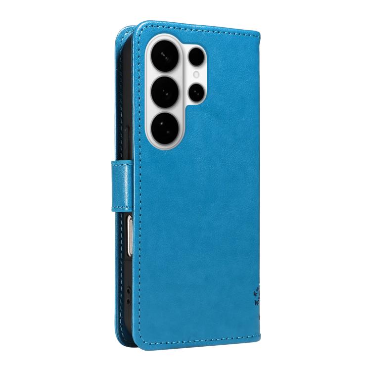 For Galaxy S26 Ultra 5G Tree & Cat Embossed Pattern Flip Leather Phone Case