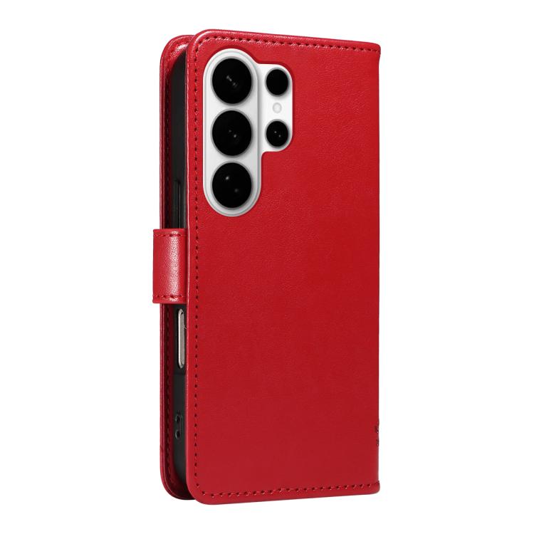 For Galaxy S26 Ultra 5G Tree & Cat Embossed Pattern Flip Leather Phone Case
