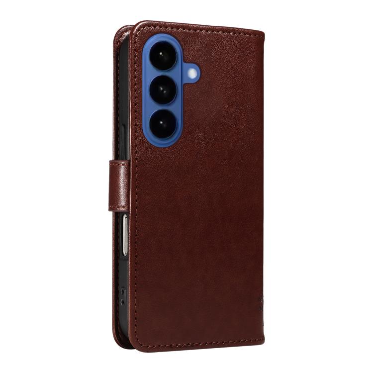 For Galaxy S26+ 5G Tree & Cat Embossed Pattern Flip Leather Phone Case