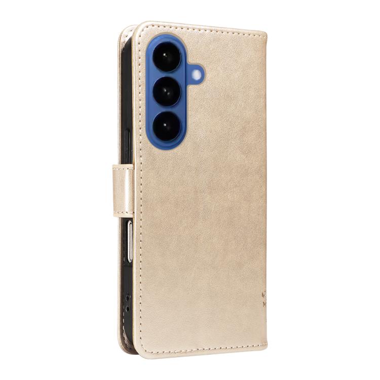 For Galaxy S26+ 5G Tree & Cat Embossed Pattern Flip Leather Phone Case