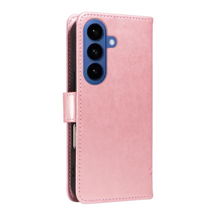 For Galaxy S26+ 5G Tree & Cat Embossed Pattern Flip Leather Phone Case