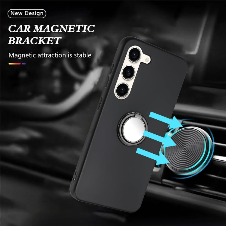 For Samsung Galaxy S23+ 5G Matte Ring Holder TPU Phone Case