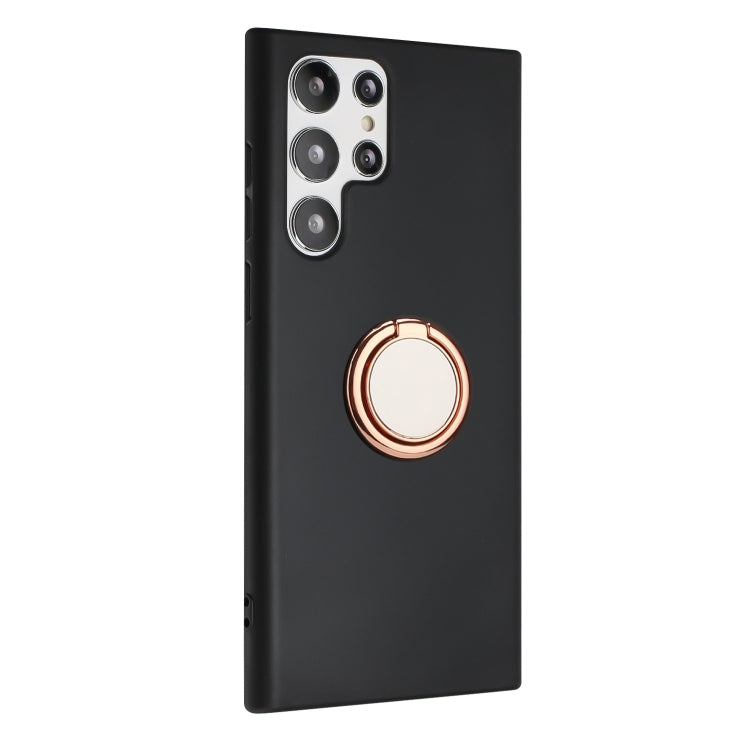 For Samsung Galaxy S23 Ultra 5G Matte Ring Holder TPU Phone Case