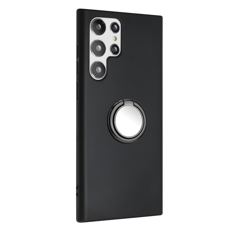 For Samsung Galaxy S23 Ultra 5G Matte Ring Holder TPU Phone Case