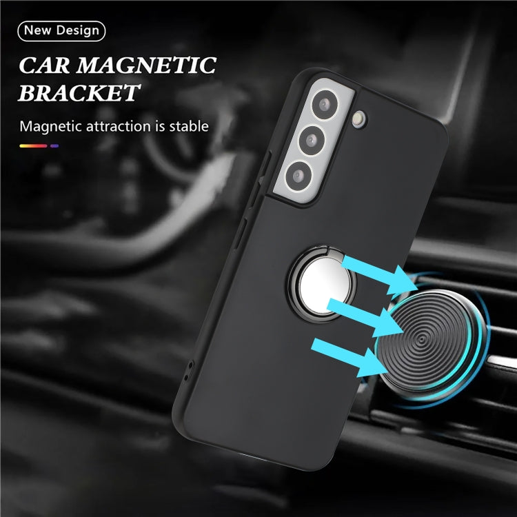 For Samsung Galaxy S22 5G Matte Ring Holder TPU Phone Case