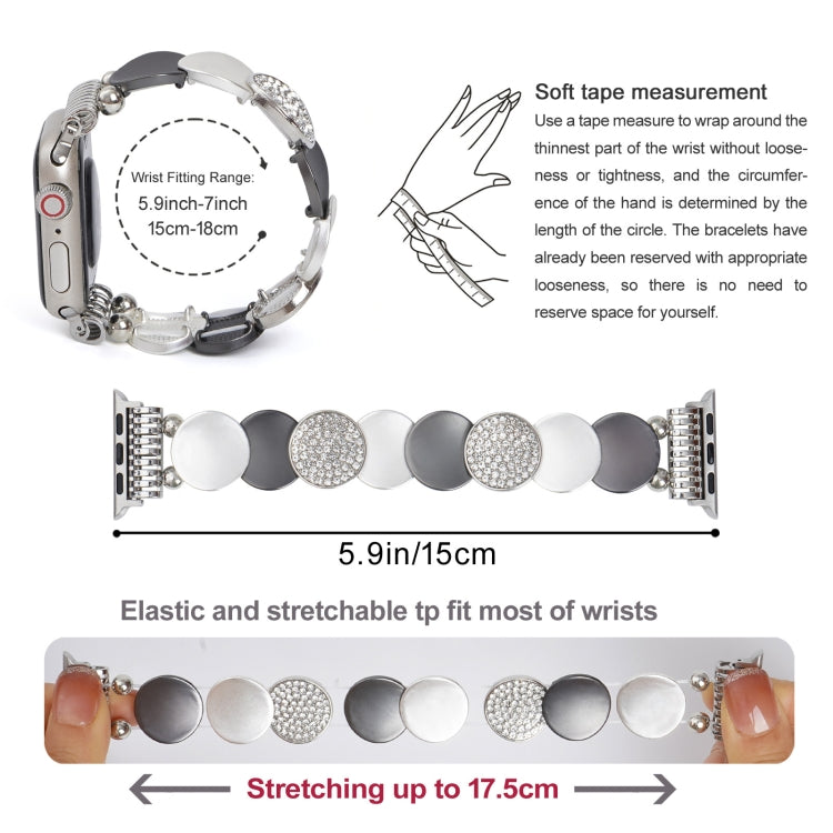 For Apple Watch 46mm / 49mm / 45mm / 44mm Alloy Chain Metal Watch Band - Silver Grey