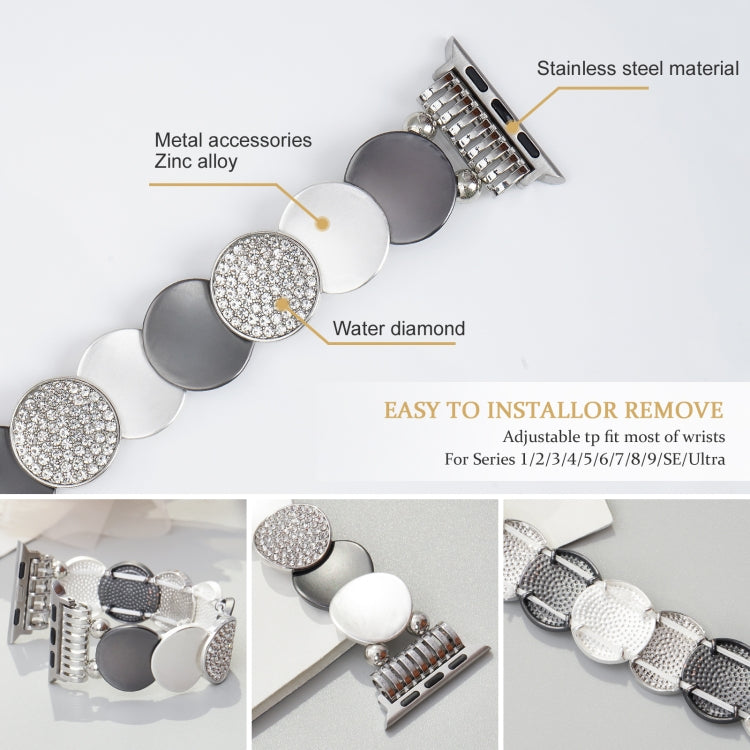 For Apple Watch 46mm / 49mm / 45mm / 44mm Alloy Chain Metal Watch Band - Silver Grey