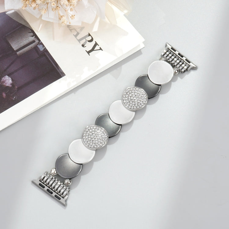 For Apple Watch 42mm / 41mm / 40mm / 38mm Alloy Chain Metal Watch Band - Silver Grey