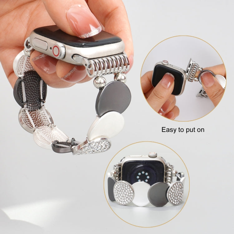 For Apple Watch 42mm / 41mm / 40mm / 38mm Alloy Chain Metal Watch Band - Silver Grey