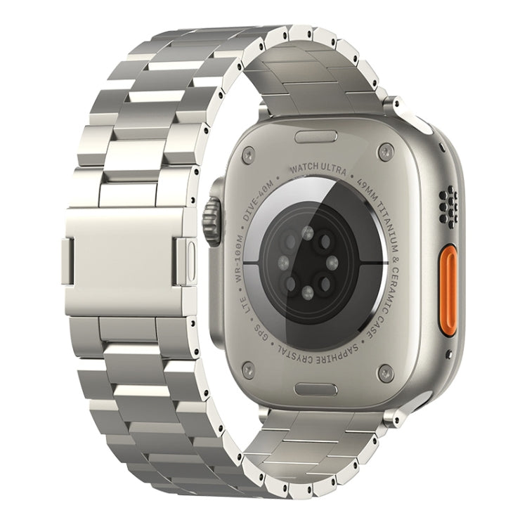 For Apple Watch 46mm / 49mm / 45mm / 44mm Tri-beads Magnetic Titanium Alloy Watch Band