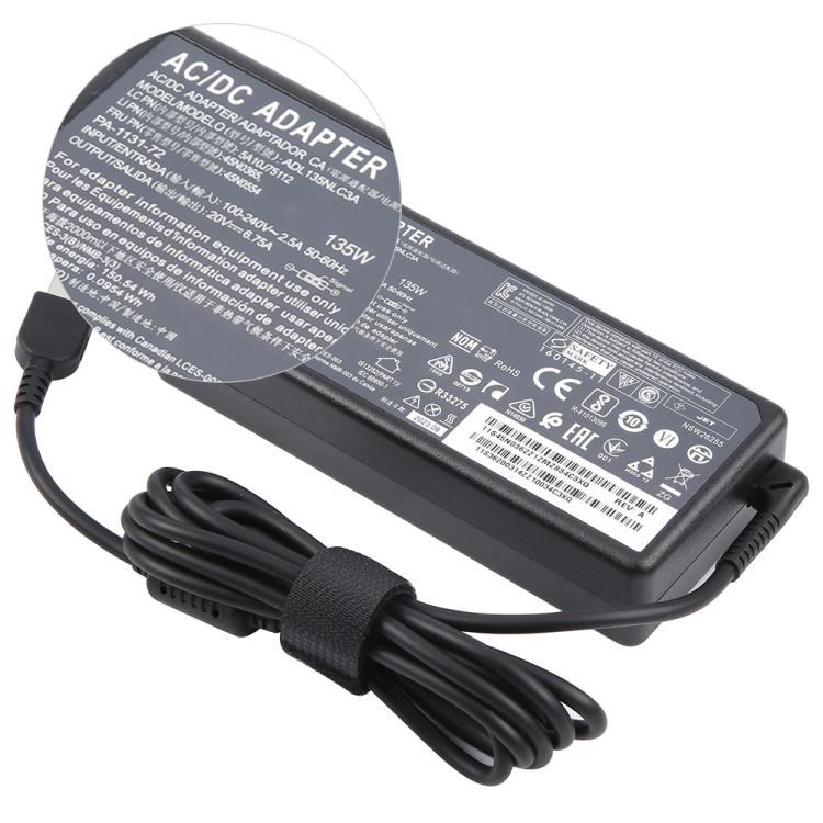 135W 20V 6.75A Laptop Notebook Power Adapter with Big Square USB Port For Lenovo Thinkpad / ThinkBook / Xiaoxin, Plug:EU Plug