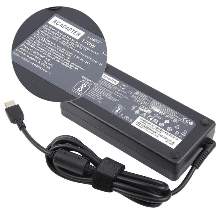 170W 20V 8.5A Laptop Notebook Power Adapter with Big Square USB Port For Lenovo Thinkpad / ThinkBook / Xiaoxin, Plug:US Plug