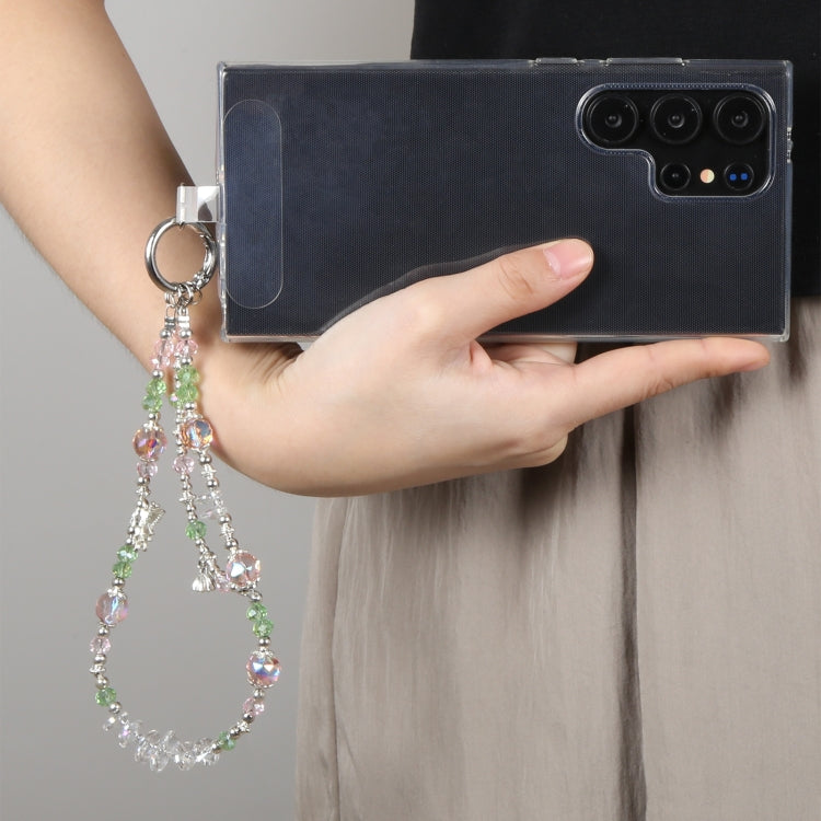 Mobile Phone Anti-lost Pink Green Bead Chain Short Lanyard - Butterfly