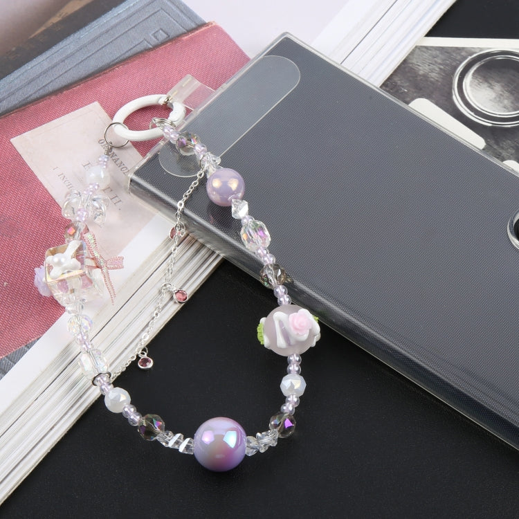 Mobile Phone Anti-lost Flower Block Bead Chain Short Lanyard