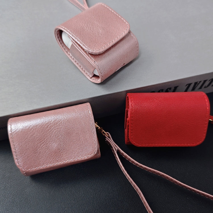For AirPods Pro Cowhide Texture PU Headset Shockproof Case
