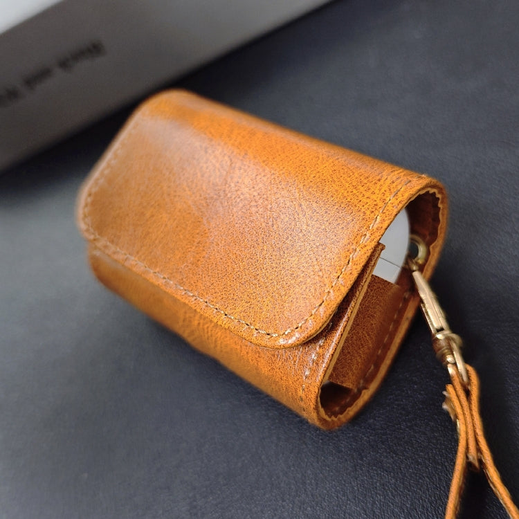 For AirPods Pro Cowhide Texture PU Headset Shockproof Case