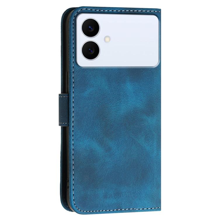 For Samsung Galaxy S26 Edge 5G Grid Butterfly Embossed Pattern Leather Phone Case with Lanyard