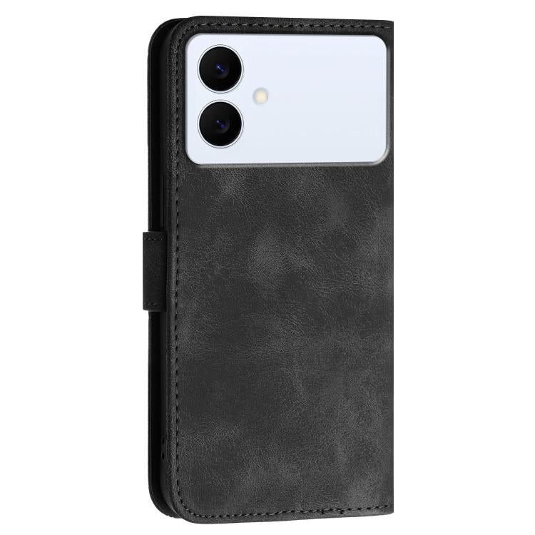 For Samsung Galaxy S26 Edge 5G Grid Butterfly Embossed Pattern Leather Phone Case with Lanyard