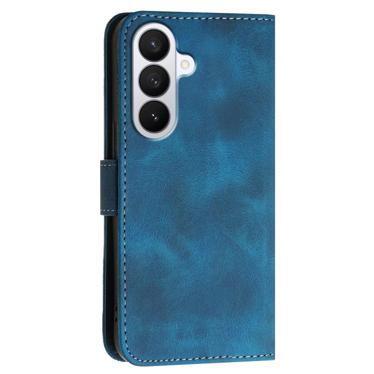 For Samsung Galaxy S26 5G Grid Butterfly Embossed Pattern Leather Phone Case with Lanyard