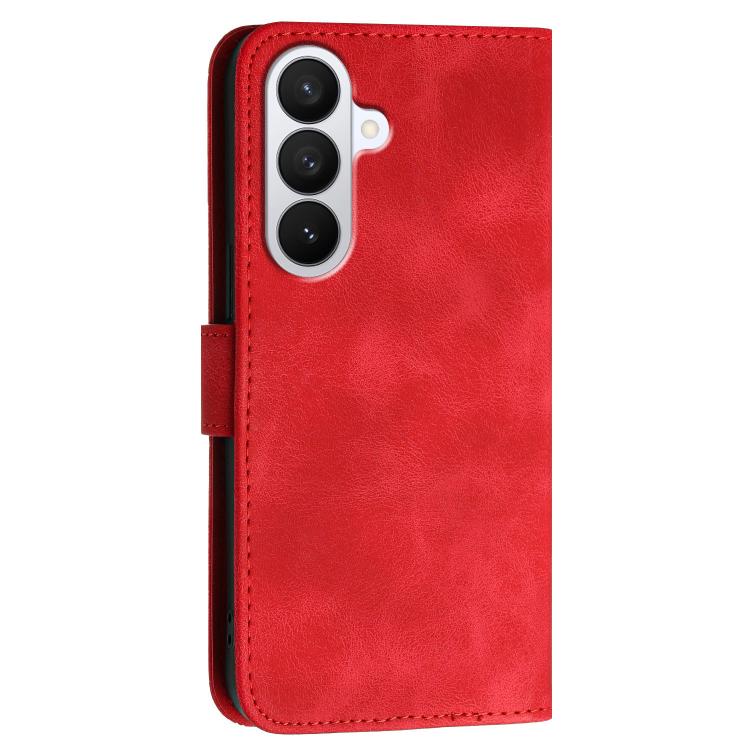 For Samsung Galaxy S26 5G Grid Butterfly Embossed Pattern Leather Phone Case with Lanyard