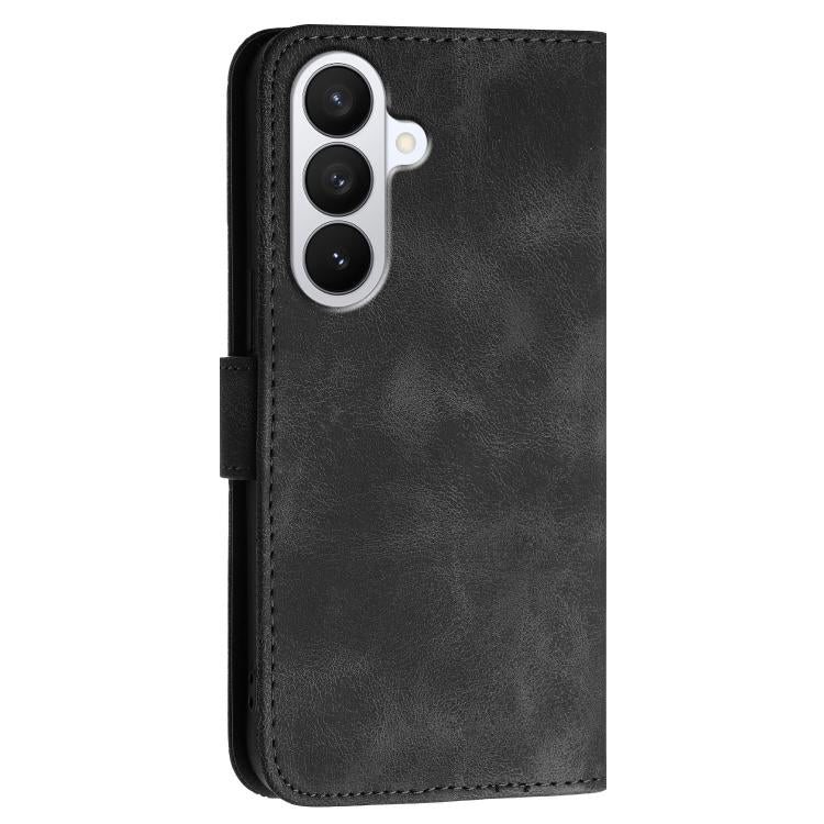 For Samsung Galaxy S26 5G Grid Butterfly Embossed Pattern Leather Phone Case with Lanyard
