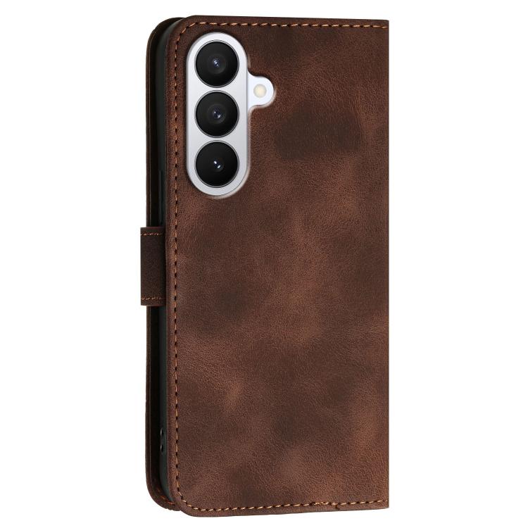 For Samsung Galaxy S26 5G Grid Butterfly Embossed Pattern Leather Phone Case with Lanyard