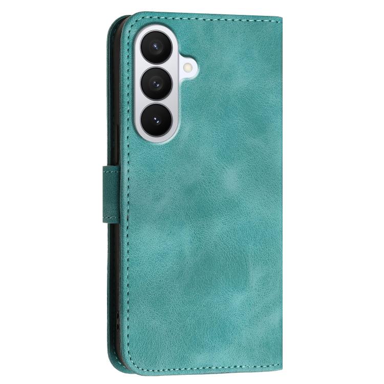For Samsung Galaxy S26 5G Grid Butterfly Embossed Pattern Leather Phone Case with Lanyard
