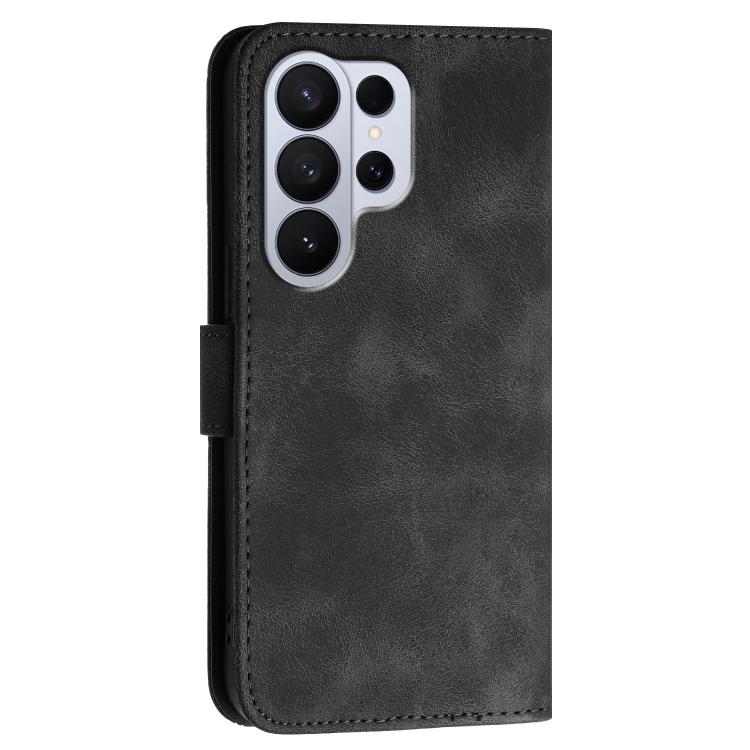 For Samsung Galaxy S26 Ultra 5G Grid Butterfly Embossed Pattern Leather Phone Case with Lanyard