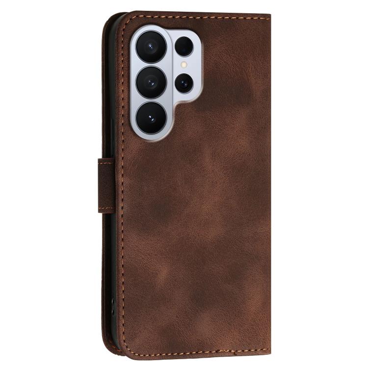 For Samsung Galaxy S26 Ultra 5G Grid Butterfly Embossed Pattern Leather Phone Case with Lanyard